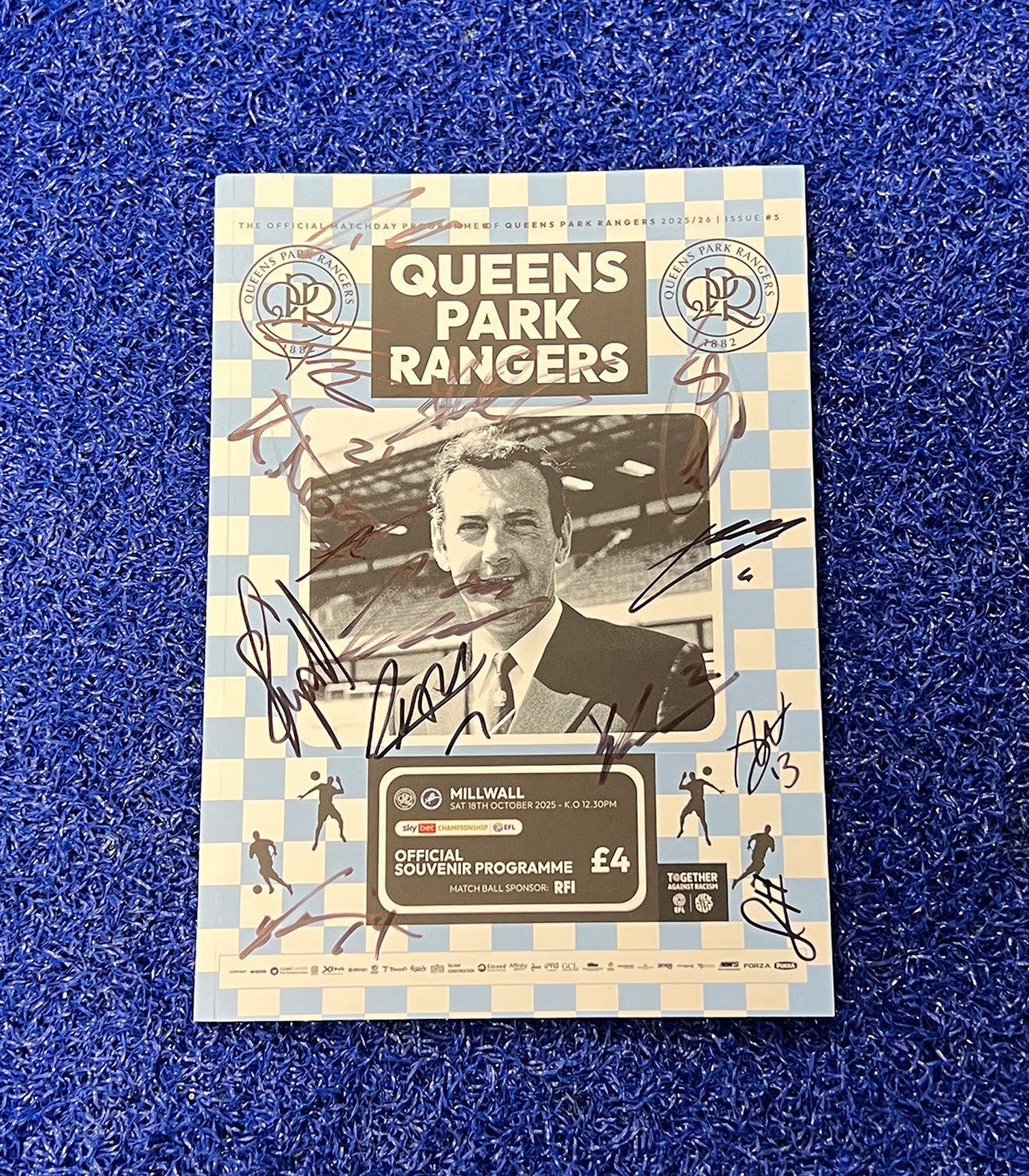 QPR VS MILLWALL SIGNED PROGRAMME