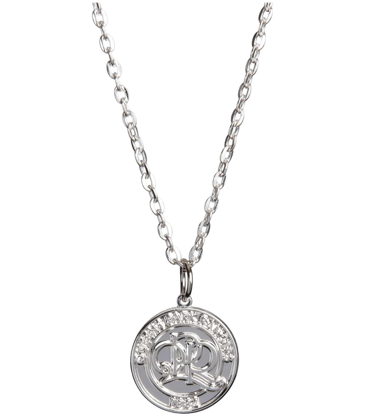 SILVER PLATED CREST PENDANT AND CHAIN
