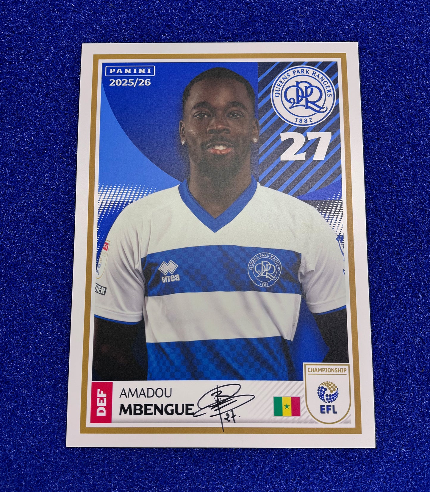 AMADOU MBENGUE SIGNED PANINI CARD