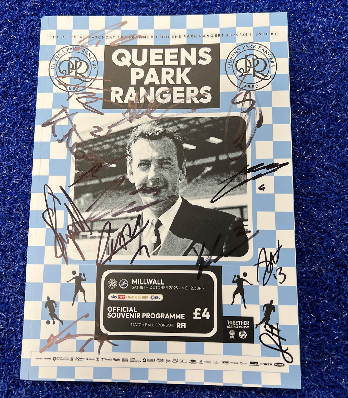 QPR VS MILLWALL SIGNED PROGRAMME